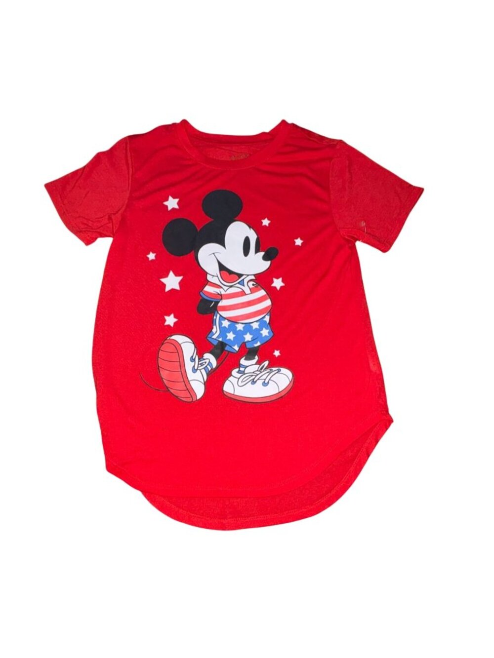 Disney Mickey Mouse 'America' 4th Of July Womens Shirt-Red-Small-GUC